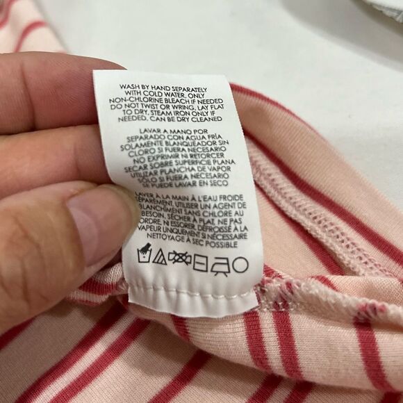 CAbi pink relaxed tickle tee 3/4 sleeve striped top style# 5750 size M - Picture 4 of 6